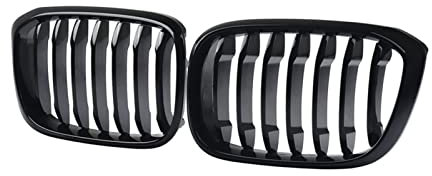 Sport KüHlergrill Auto Glanz Schwarzer Fronthaube Nierengittergrill Passend für-BMW X3 X4 G01 G02 2018-2020 Nieren Doppelsteg (Color : Bright black)