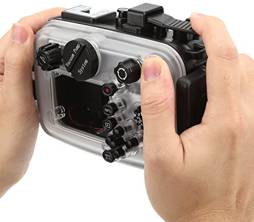 Zunate Custodia Impermeabile, Custodia Protettiva Impermeabile per Fotocamera Subacquea Profonda 60 Metri Custodia Subacquea per Fotocamera Subacquea Mirrorless, per TG‑6