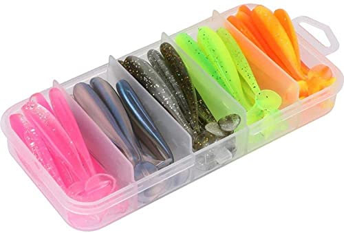 Esca Morbida 50 Pezzi L'esca Morbida di Esca Morbida per Pesca in Silicone Esca per Pesca Trota, spigola, Esche di plastica