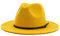 EATAN Fedora Hüte mit Gürtelschnalle für Damen und Herren, modisch, klassisch, breite Krempe, Unisex, Panama-Hut, Sonnenhut (gelb, verstellbar)