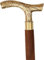 Riyex Gehstock – Herren Derby Stäbe und Holz Gehstock für Damen und Herren – 94 cm braunes Ebenholz Messing T-Form Griff in Goldton Naturholz Unisex Gehstock