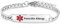 LSxAB Pulsera de identificación médica ajustable para hombres y mujeres - Pulsera de primeros auxilios de emergencia, 8 3 inch, Metal, No es una piedra preciosa