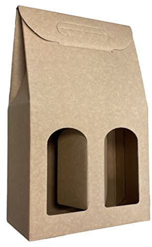 IMBALLAGGI 2000-10 Scatole Portabottiglie - Scatole di cartone per bottiglie di vino prosecco champagne - Confezione da 2 bottiglie - Ideali per Natale e occasioni speciali