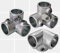 K I Metals Galvanized Tube Fittings - (128 3 Way Corner Elbow, 48mm OD Tube D48) Steel Connectors for Plumbing, Piping, & DIY Projects | Pipe Fittings for Residential, & Commercial Use | 4-PK