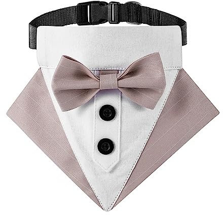 Hund Smoking Bandana Halsband, Verstellbar Haustier Fliege Bandana Haustier Hochzeitshalstuch mit Fliege für Hochzeit Geburtstag Weihnachten