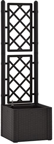 ANNLERA Jardinière avec Treillis 43x43x142 cm Anthracite Jardiniere Treillis Jardin Treillis pour Plantes Grimpantes Jardiniere Exterieur Grande Taille Jardinière avec Treillis