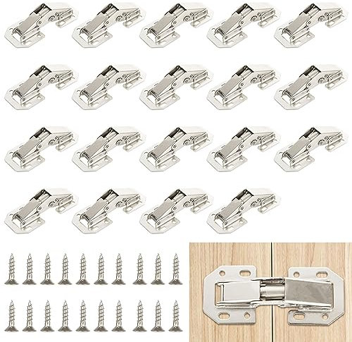 APACALI 20 PCS Soft Close Cabinet Hinges, 90 Degree Concealed Hinges for Kitchen Cupboard Doors, Bathroom Cabinet Wardrobe, 77mm/3inch