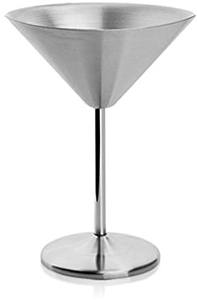 1 Piece Stainless Steel Martini Glass Cocktail Stem Wine Cups Bar Fancy Mugs Wine Cup Golden Silver Two Colors to Choose Stainless Steel Martini Glasses with Lids