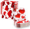 36pz Piatti San Valentino e 60pz Tovaglioli San Valentino, Piatti Carta Feste Tovaglioli Decorativi Motivo a Cuore con Diamanti Stoviglie Feste per Anniversario Matrimonio Festa