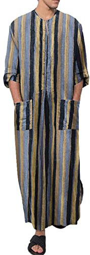 Xiaojiu Muslimische Kleidung Lange Hijab Zum Beten Lange Ärmel Dubai Herren Kleid Muslim Kleider Arabisches Gewand Muslimisch Islamischer Trainingsanzug Herren Arabisch Langärmelig Pyjama Leinenhe