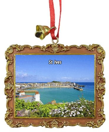 St. Ives England UK Reise-Souvenir Weihnachtsbaum-Ornament zum Aufhängen für Zuhause, Weihnachten, Party, Dekoration