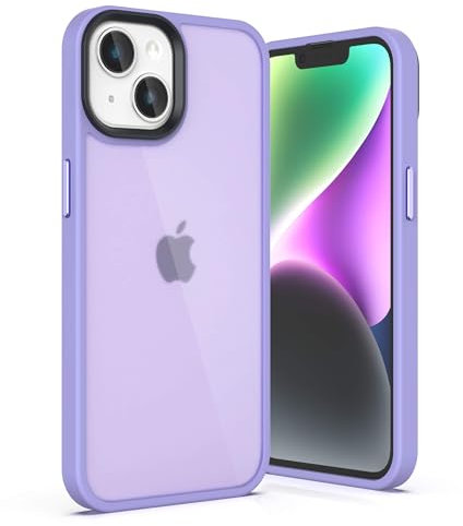 ULAK Funda iPhone 14 Carcasa a Prueba de Golpes de Estuche Parachoques de Resistente Caso de protección Suave de TPU para Apple iPhone 14 - Violeta Claro