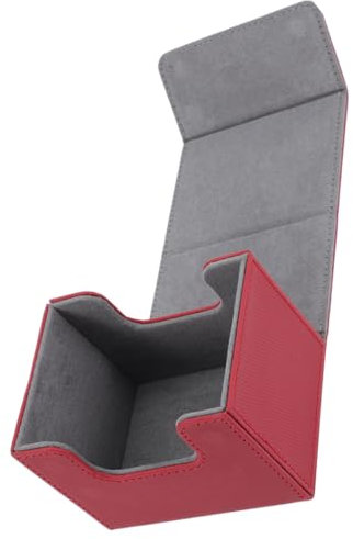 Toyvian Kasten Aufbewahrungsbox für Karten PU-Kartenbox Kartenspiel-Deck-Box trading card box trading card hüllen trennen Klipp Karton Aufbewahrungskiste Hochwertiges PU-Leder rot
