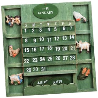 Operitacx Täglicher Tischkalender Im Retro-stil Aus Holz Zur Wandmontage Drehbarer Kalender