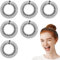 COMNICO Lot de 6 bandeaux circulaires extensibles en plastique souple avec dents pour femmes et filles (noir)