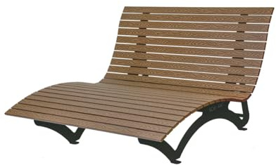 SCALANT Waldsofa Premium mit Schutzhülle, WPC-Latten, für 2-3 Personen, Sonnenliege, Außenliege, Wellenliege, Relaxliege, Liege für den Garten, KTL beschichtet