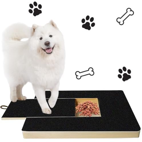 Dog Nail Scratchboard Multi Functional Scraper Built-in Snack Box that Can Be Pulled Out Wooden Repair Nail File Board for Dogs Pet Dog Supplies Toy Scratch Board Sand Dog Scratch Board for Nails