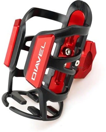 Für Ducati Diavel V4 1260 1260S 2015-2023 2024 Carbon XDiavel Motorrad Zubehör Trinken Tasse Halter Getränke Wasser Flasche Käfig(Farbe:ROT)