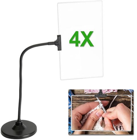 Loupe de Lecture 2 en 1 pour Personnes âgées, Accessoire Lecture, Taille 4X, avec Support, Taille Légère, pour Lire des Livres, des Journaux, des Petits Caractères
