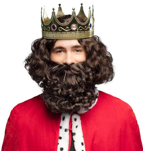 Boland 85062 - Perücke König mit Bart für Erwachsene, Frisur aus Kunsthaar für Mottoparty oder Karneval, Zubehör für Faschingskostüme