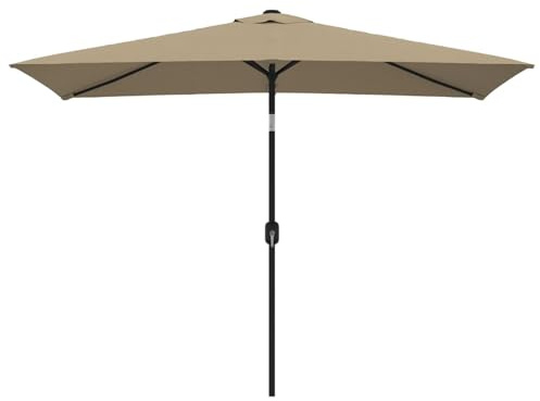 CLALER Sonnenschirm rechteckig 200x300 cm, sonnenschirm balkon 2x3 m, Terrasse Sonnenschutz UV, für Balkon Garten, Taupe