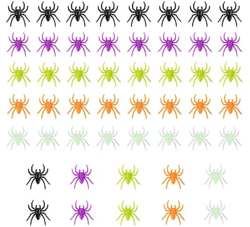 beejune 50 Stück Spinne, Simulation Wildspinne Modell, Realistic Spider, Spinnen Deko, Plastik Spinnen,Plastik Spinne, Spinne Spielzeug, Gummispinne, for Halloween Parties, Fool's Day