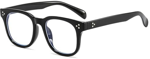 LJCZKA Blue Light Blocking Glasses Women Men, Square Anti Blue Light Gaming Computer Glasses Anti Glare Eyestrain Eyeglasses Clear Lens Eyewear (BlackClear)