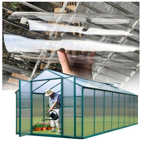 SYFXZZDS Gewächshausplatten Polycarbonat Dachplatte 0,8mm Plastik Polycarbonatplatten, UV-regenfest Kunststoffplatte für Gewächshaus Überdachung Carport Unterstände(4x3.3ft/1.22x1m)
