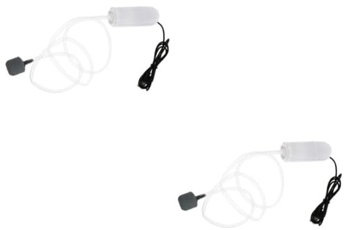 POPETPOP 2pcs Oxygen Pump Silent Pond Air Pump Airline Tubing Aquarium Fish Tank Pump Fish Tank Bubbler Pump Water Air Pump USB Air Pump Aquarium Accessories Plastic White
