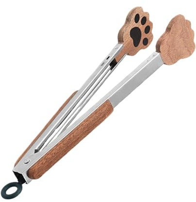 Pinze per tostapane in legno, pinze per barbecue e grill in acciaio inox, manico resistente al calore, pinze versatili per grigliare, intrattenimento ed eventi speciali a casa, ristoranti o avventure