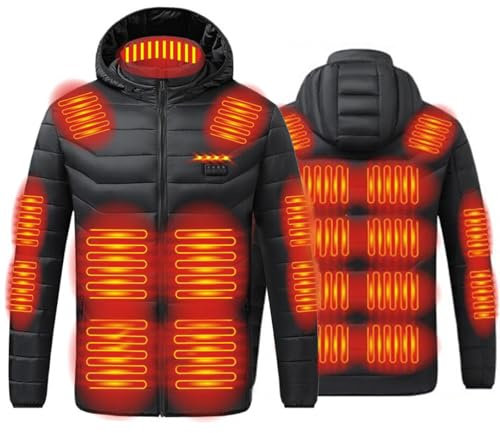KUIH Heated Coat for Women and Men UK Clearance,Electric Heated Hoodie Winter Heated Jackets Quilted USB Heater Clothes Heated Body Warmers Heated Jacket with 25 Heating Zones(No Battery)