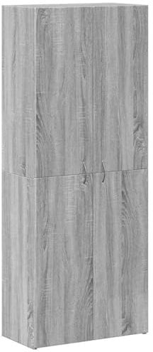 vidaXL Aktenschrank Grau Sonoma 60x32x153 cm Holzwerkstoff, Lagerschrank, Büroschrank, Heimbüromöbel, Aufbewahrungsschrank, Schrank Heimbüro