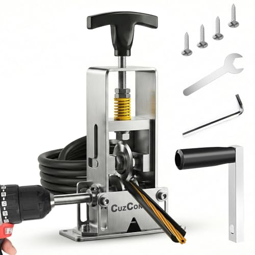 CuzConven Wire Stripper Machine,0.04-1 Inch Scrapping Copper Wire Peeler Machine, Drill Powered/Hand Crank Dual-drive Wire Stripper Tool for Scrap Copper Recycling & DIY etc.