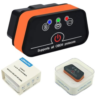 OBD2 Bluetooth Scanner for Car - Code Reader for Android & Windows - Diagnostic Tool with Live Data, Check Engine Reset, ELM327 Compatible