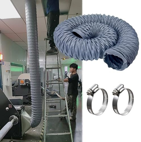 Tuyau evacuation Tuyau Flexible De Ventilation De Sèche-linge Gris, 600 500 400 300 200 100 75 60 50 30 20 MM Tuyau D'évacuation Pour Hotte De Cuisine, Avec 2 Colliers De Serrage(L 2m/6.5ft,220MM (8.6