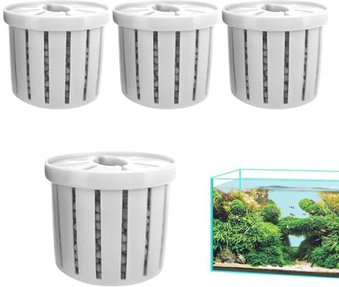 Pflanztopf für Wasserpflanzen Kleine, stabile und standfeste | 4 Stück Hydroponik Fischbecken-Pflanzgefäß Wand-, Fenster- und Garteneckregal als Ablagefläche