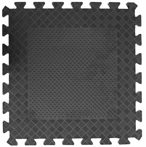Actiasmat – Heavy Duty Interlocking Rubber Gym Mats | 50cm x 50cm x 12mm | Set of 4 Non-Slip Tiles for Home Gym, Garage & Commercial Use