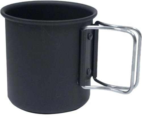Tasse en Titane pour Le Camping, Le Thé, Le Café, L', Ultralégère, avec Poignée Pliable, Idéale pour Les Voyages, Les Pique-niques, Les Randonnées