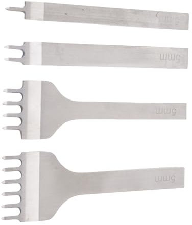 Professional Leather Punching Chisels With Ergonomic NonSlip Handle For Long Crafting 3mm 4mm 5mm Spacing Prong Option Leather Tool