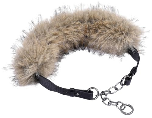 GORGECRAFT PU Leder Kunstpelz Taillengürtel Damen Western Nietenkette Braun Mittelalter Breiter Gürtel Vintage Punk Ästhetik Verstellbarer Legierung Wikinger Bund Für Damen Kleider Hosen LARP