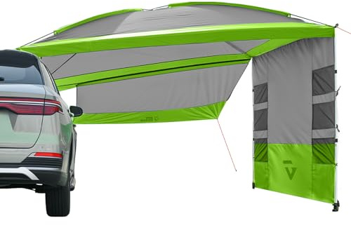 JOYTUTUS Auto SUV Heckklappenzelt mit 3 Abnehmbaren Seiten, Universal wasserdicht Heckzelt, Campingzelt mit Moskitonetz, Heckklappe Vordach Sonnenschutz für Trekking, Camping, Outdoor, Hiking