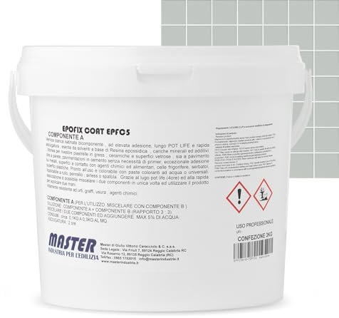 Résine époxy pour sols intérieurs et extérieurs | Convient aux carreaux et au ciment, idéale pour les garages, grandes surfaces humides | Rendement jusqu'à 72 m² par couche