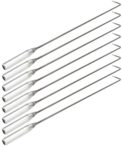HEALLILY 8pcs Steel Ash Cleaning Hooks for Barbeque Grill and Chiminea Accessories, Sturdy Fire Poker Set with Long Handle, Rust-Resistant Heating Stove Tool for Indoor Barbecue Cleaning