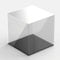 Hansen Vitrine Acryl / Schaukasten / Objektvitrine / Showcase quadratisch, 300x300x300 mm, mit schwarzem Boden