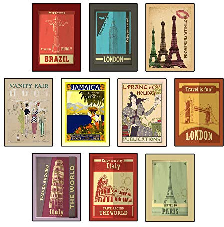the lazy panda card company Vintage Travel Poster Set (Set-B)