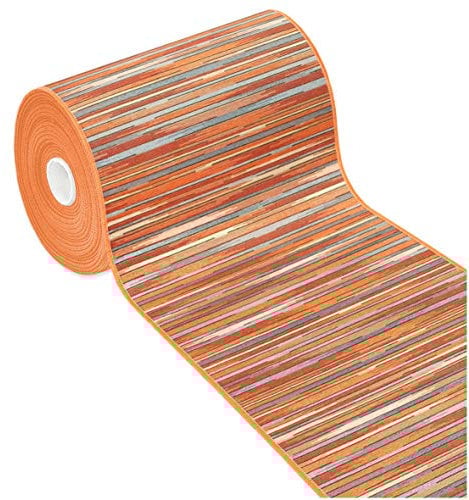 Tappeto Cucina Bordato Assorbente Tessitura Piatta Multiuso Bagno Camera Stile Bamboo 52X40 Arancione
