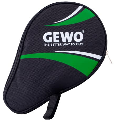GEWO Rundhülle Master mit Ballfach - Robuste Tischtennisschläger-Hülle für einen Schläger und 3 Bälle - Tischtennis-Tasche mit gepolstertem Schlägerfach - Einzel-Tischtennisschläger-Tasche, 30cm, grün