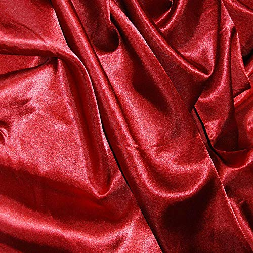 Silky Satin Dress Craft Fabric Plain Luxury Wedding Material 150cm. Wide. 20% Off When Selecting 3 or More Metres of Any one Given Colour. (Dark RED) (1m)