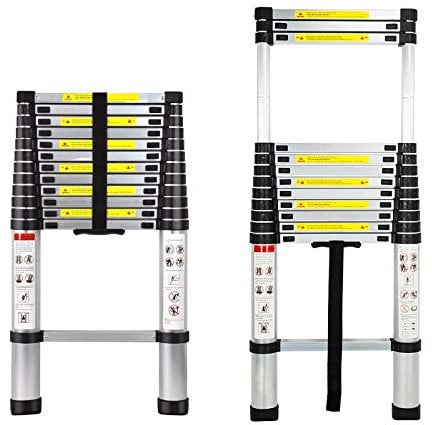 5M 16.5ft Échelle Extensible Télescopique Pliable Extension Escabeau Aluminium Heavy Duty Loft Échelles avec Pieds Antidérapants 330lbs Capacité EN131 Approuvé