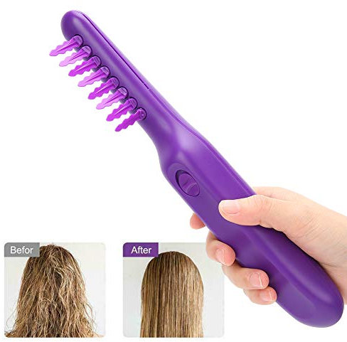 Elektrischer Entwirrungskamm, warmer Kamm, leichte elektrische Haarbürste für trockenes und feuchtes Haar, mit Schutzhülle, Massagekamm für das Kopfleder für Kinder